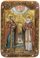 Живописная икона Петр и Февронья